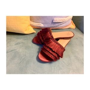 Satin Fringe Slides